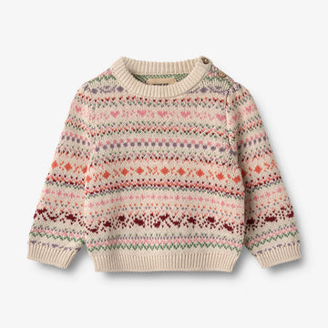 Baby Strick-Pullover Jacquard Olga multi - Wheat